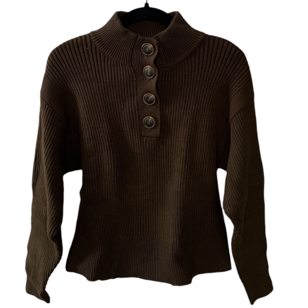 Mango Half Button Sweater